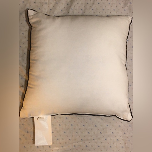 Skull graphic print canvas throw pillow with orange & black sequin accents - Picture 5 of 8